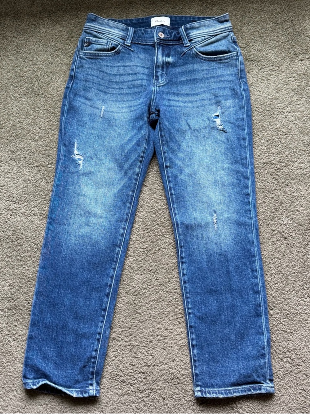 Women’s KanCan Mid Wash Distressed Straight Jeans Size 5/26